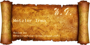 Wetzler Irma névjegykártya